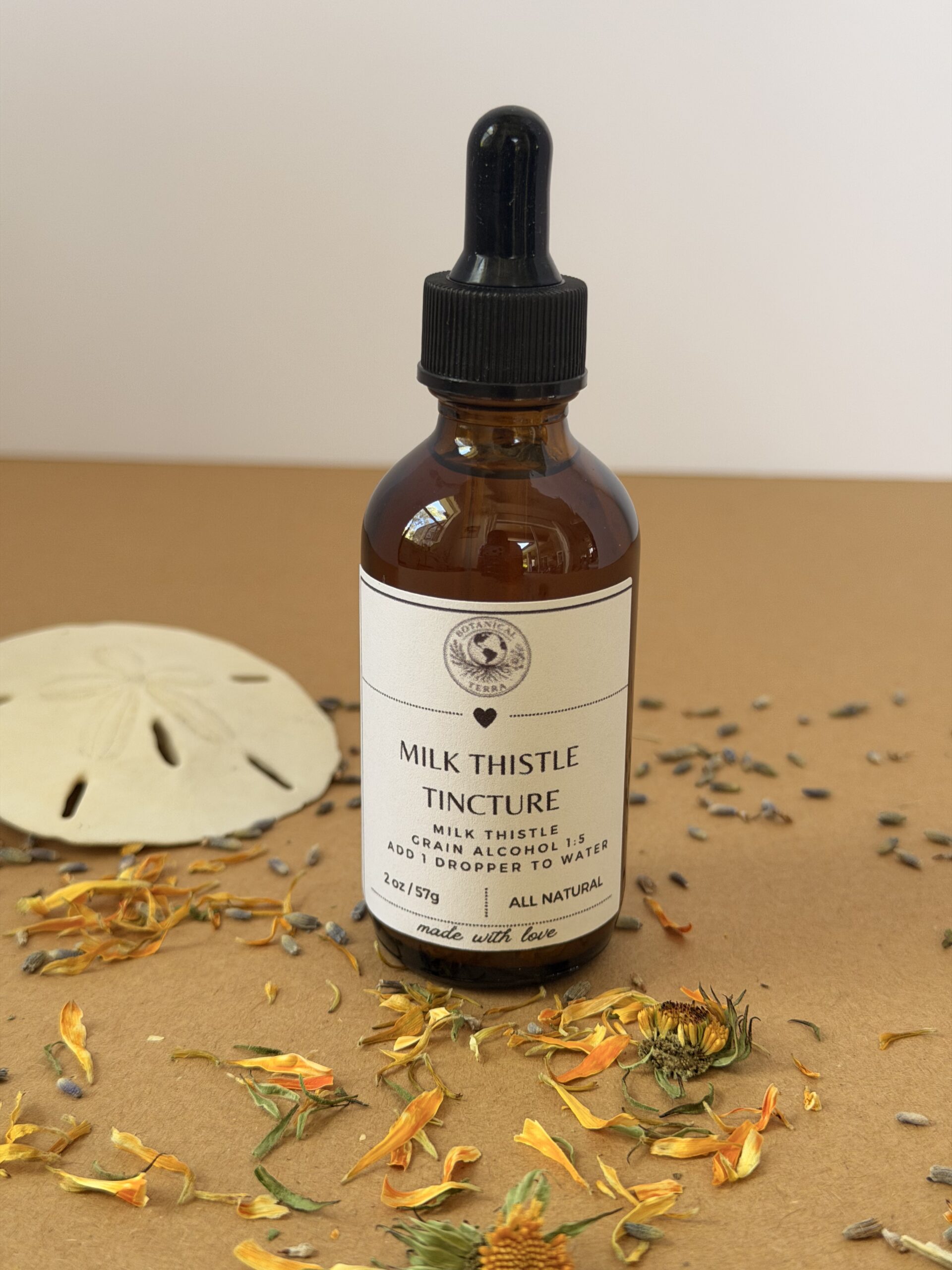 Milk thistle herb used in Botanical Terra Milk Thistle Tincture, featuring natural whole botanicals for herbal wellness support.